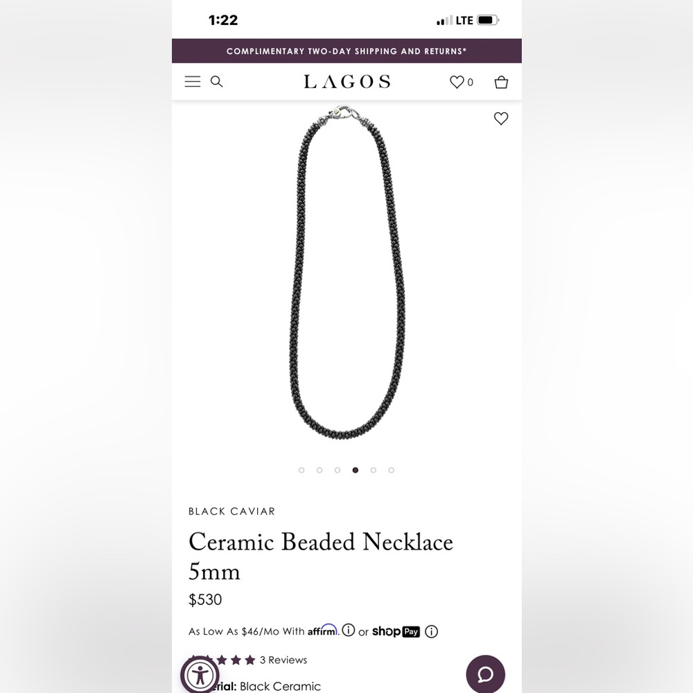 Lagos Black Ceramic Neclace